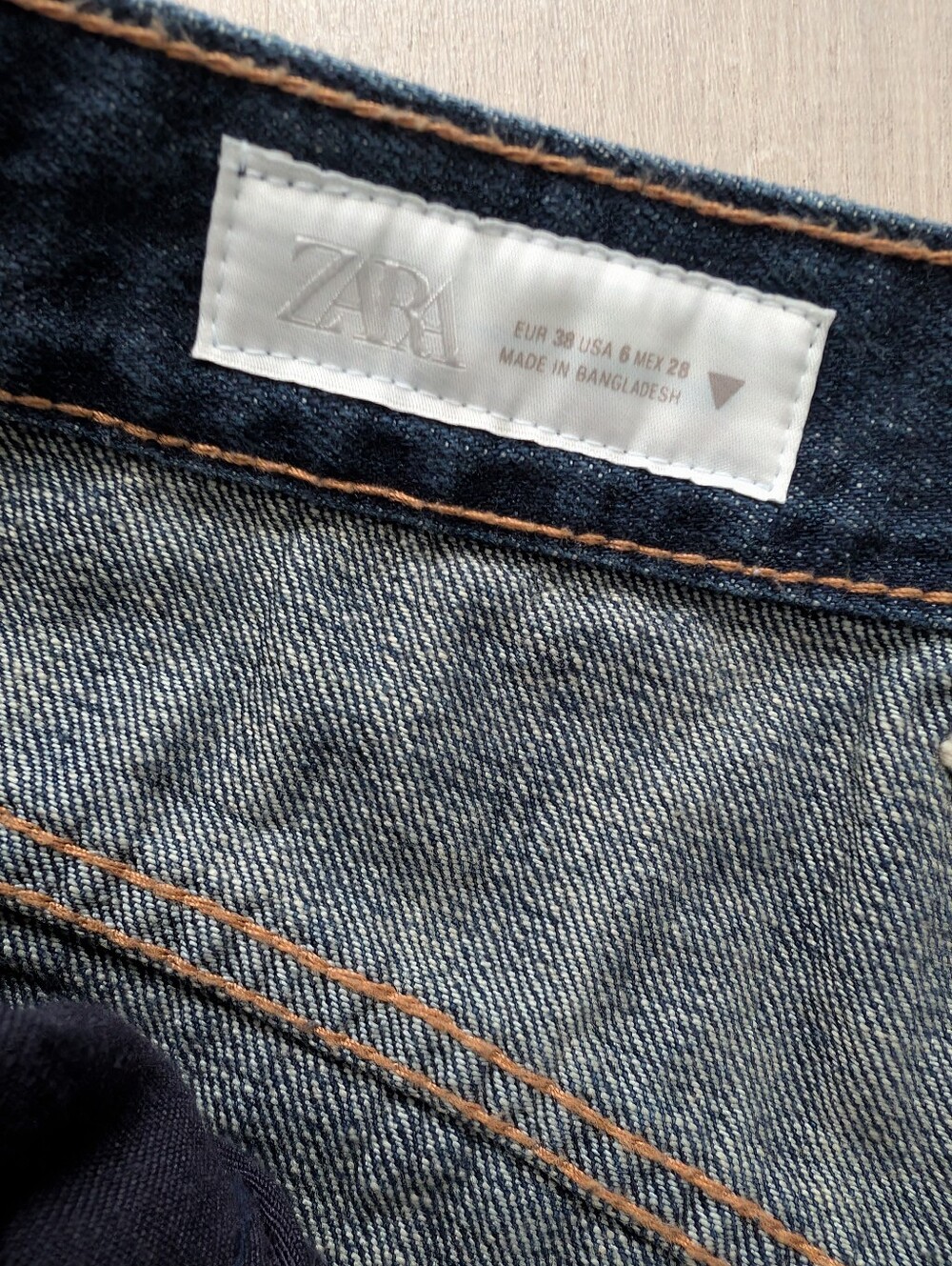 Zara TRF Dark Blue Mis Rise Jeans With Buttons Nwot - Picture 7 of 12